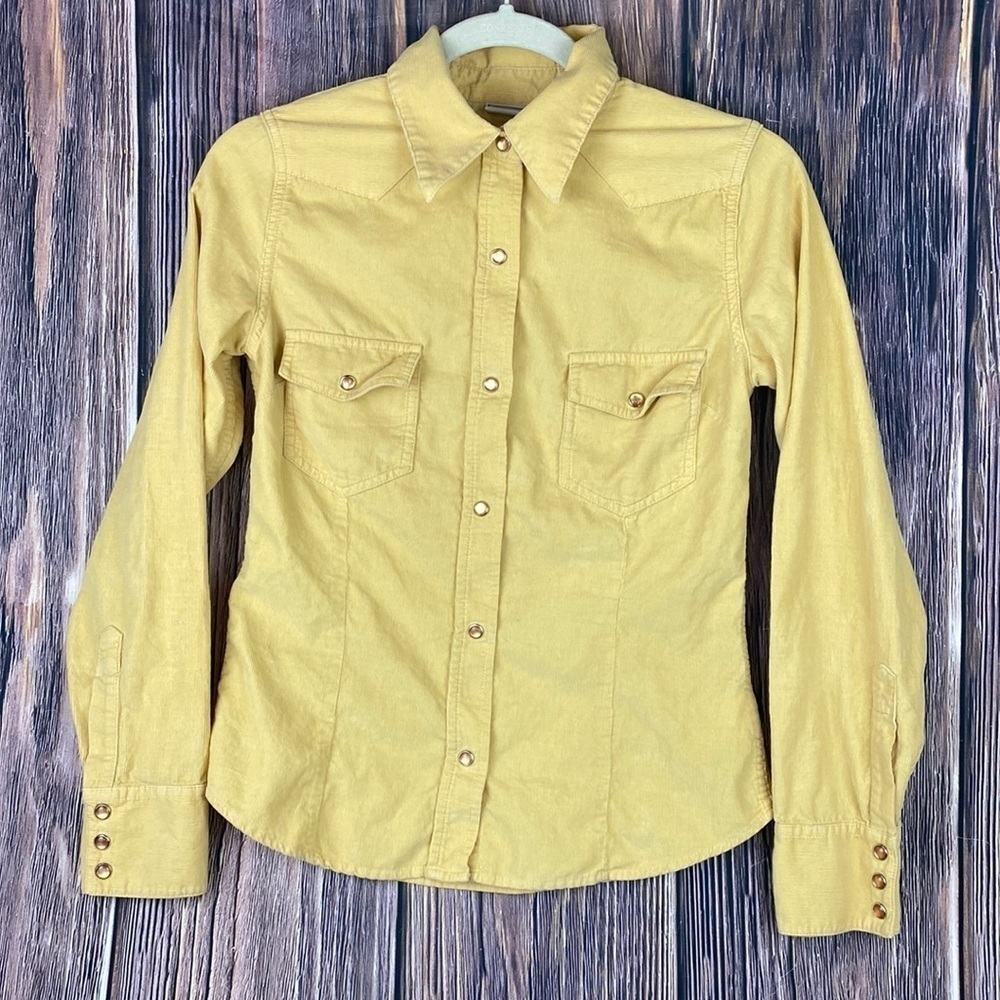 Yellow Corduroy Button Down Shirt
